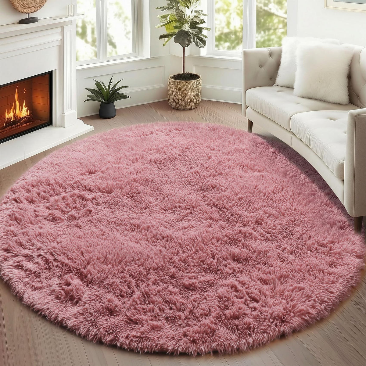 White Runner Rugs for Bedroom Living Room, Fluffy 2x6 Bedside Soft Area Rug