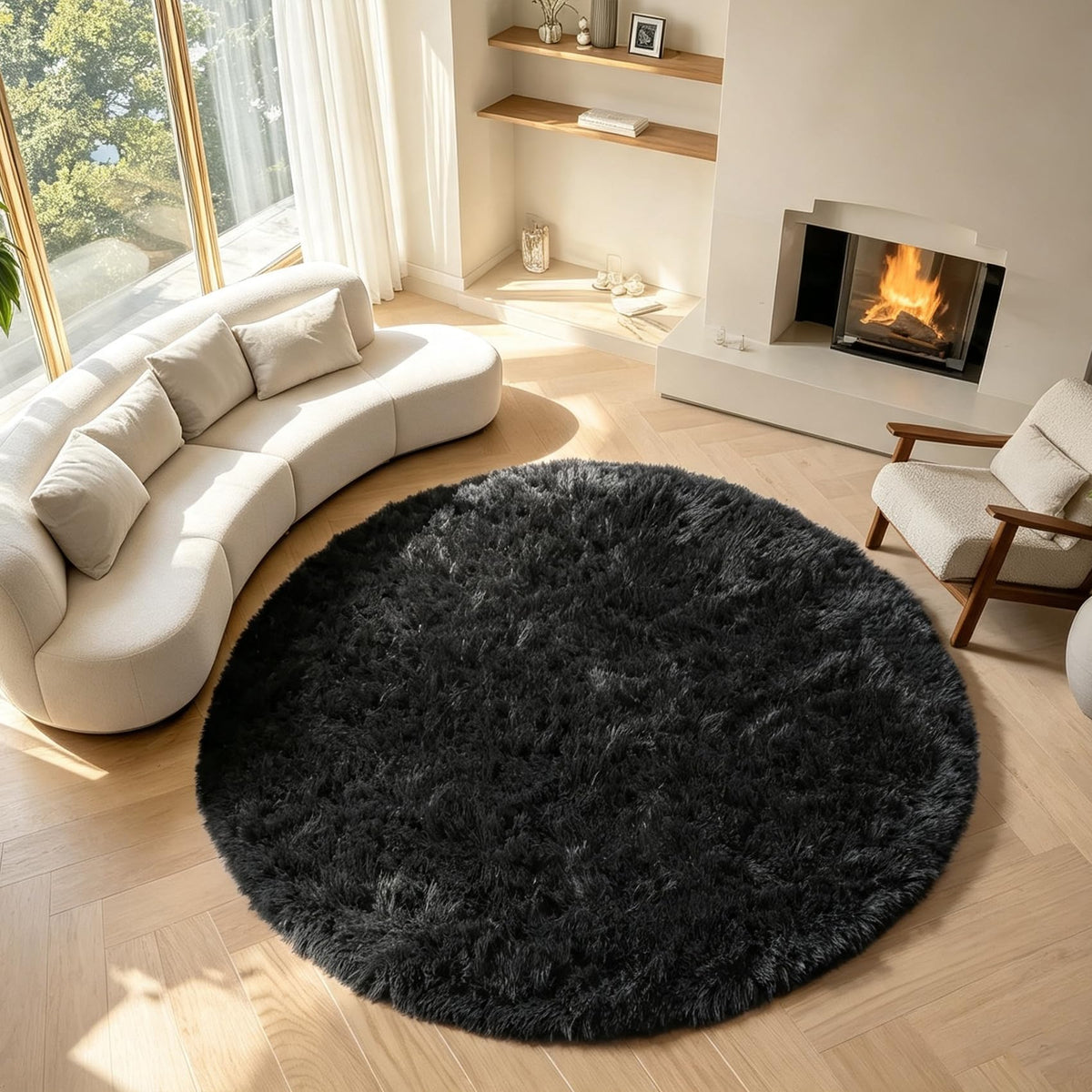 White Runner Rugs for Bedroom Living Room, Fluffy 2x6 Bedside Soft Area Rug