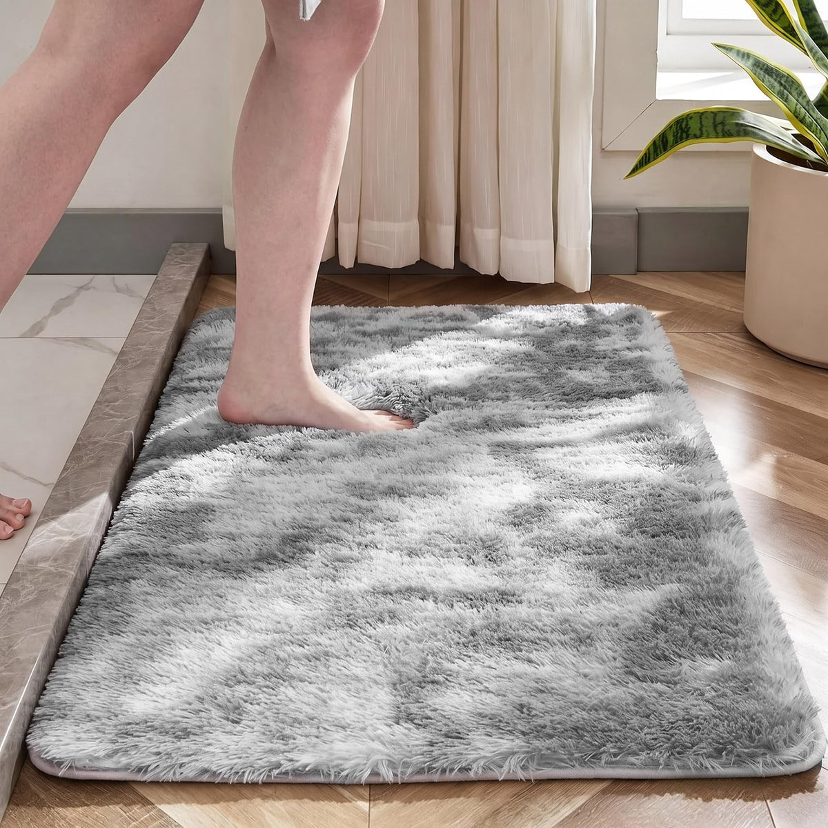 2x6 Dark Grey Fluffy Runner Rug for Hallway and Bedroom, Washable Soft Shaggy Carpet, Non-Slip Thick Shag Rug for Bedside and Living Room, Kids' and Girls' Nursery, Aesthetic Home Decor