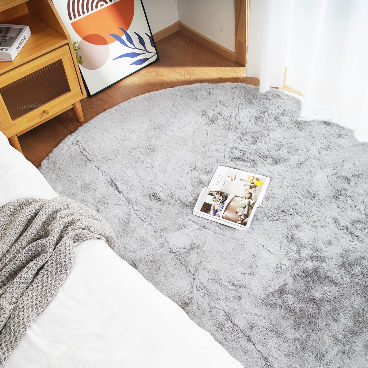 Ghouse Soft Faux Sheepskin Fur Rug 2x4 Black Fluffy Bedside Rugs Plush Rug Shag Nursery Carpet Area Rugs for Living Room Bedroom Playing Room Decor