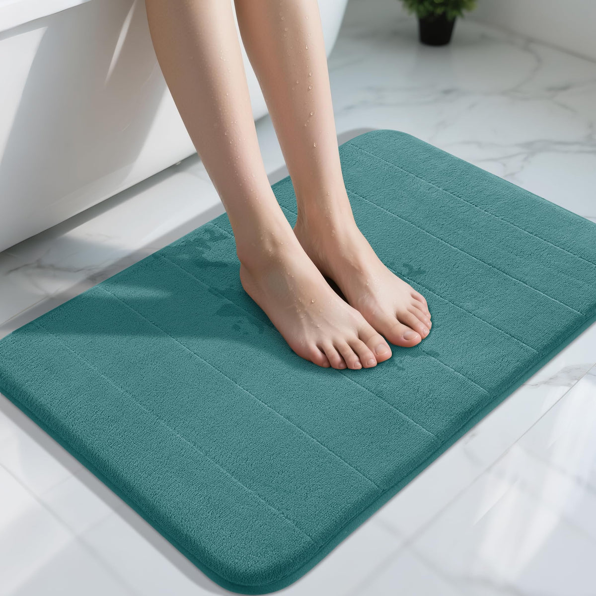 Yimobra Memory Foam Bath Mat, Super Soft & Absorbent Bathroom Rug, Grey