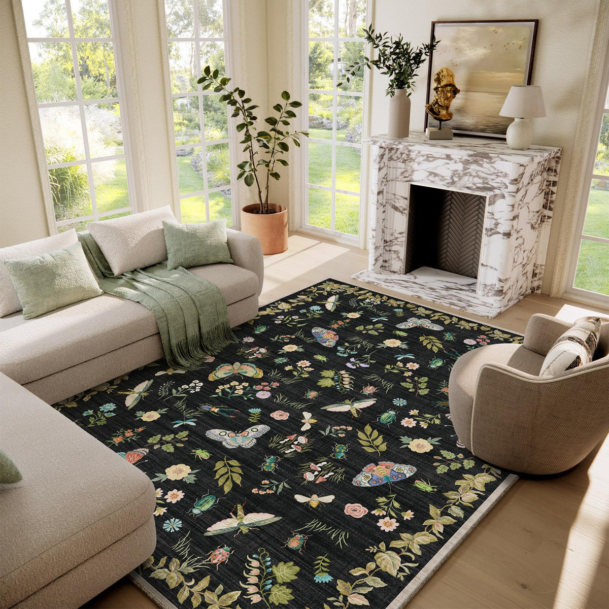Machine Washable Small Rugs for Entryway: Door Mat Indoor Entrance 2x3 Throw Rug Non-Slip Low Pile Soft Kitchen Rugs for Front Door Indoor Entrance Entry Bedside Kids Room