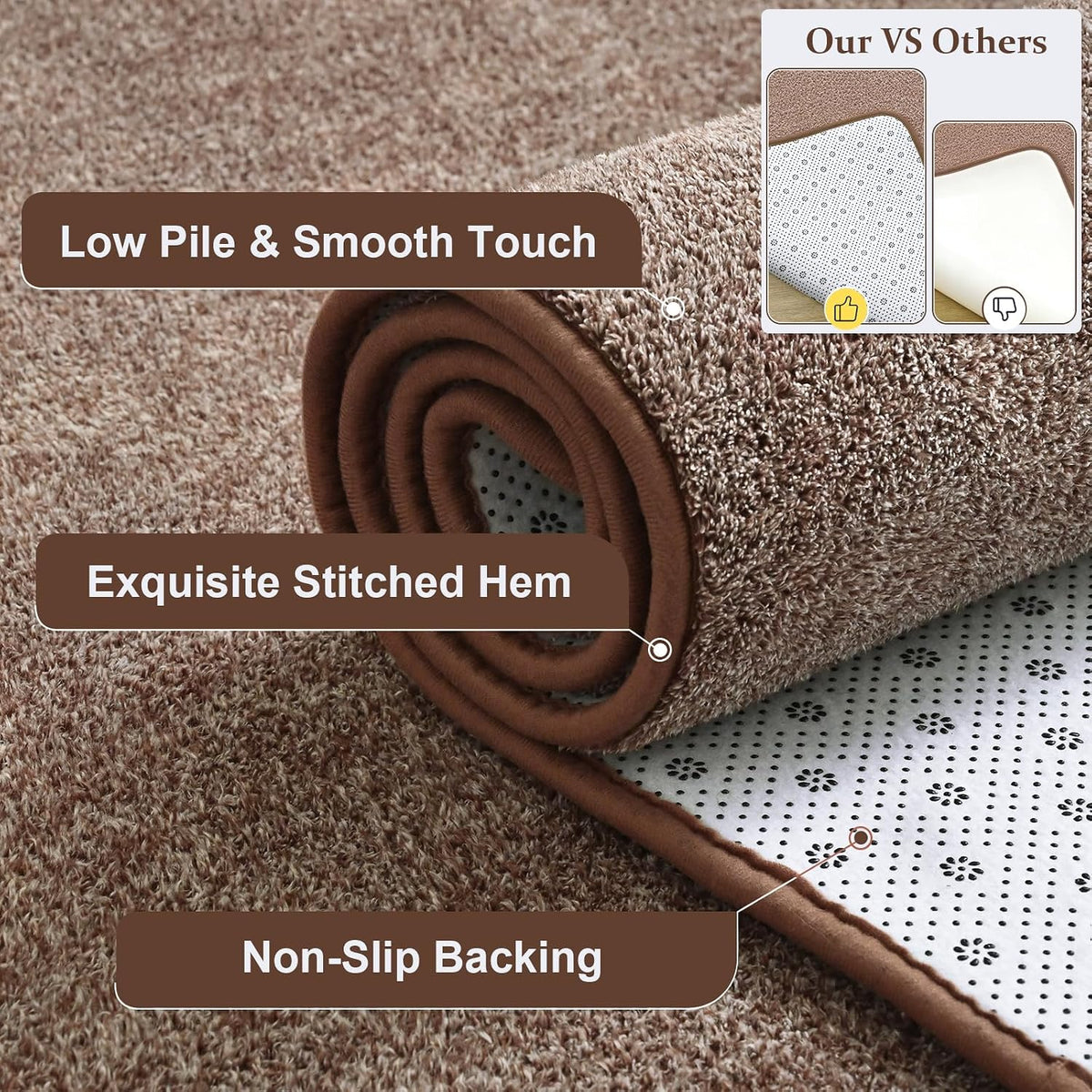 Keeko 2x4 Area Rugs for Living Room,Soft Washable Memory Foam Bedroom Rug