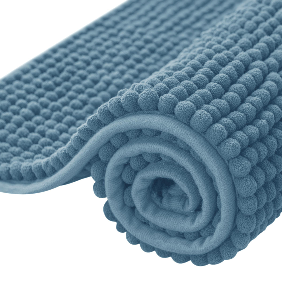 SUBRTEX Bathroom Rugs Chenille Bath Rug Soft Short Plush Bath Mat Soft Shower Mat Water Absorbent Shower Mat Quick Dry Machine Washable(White,18" x 24")