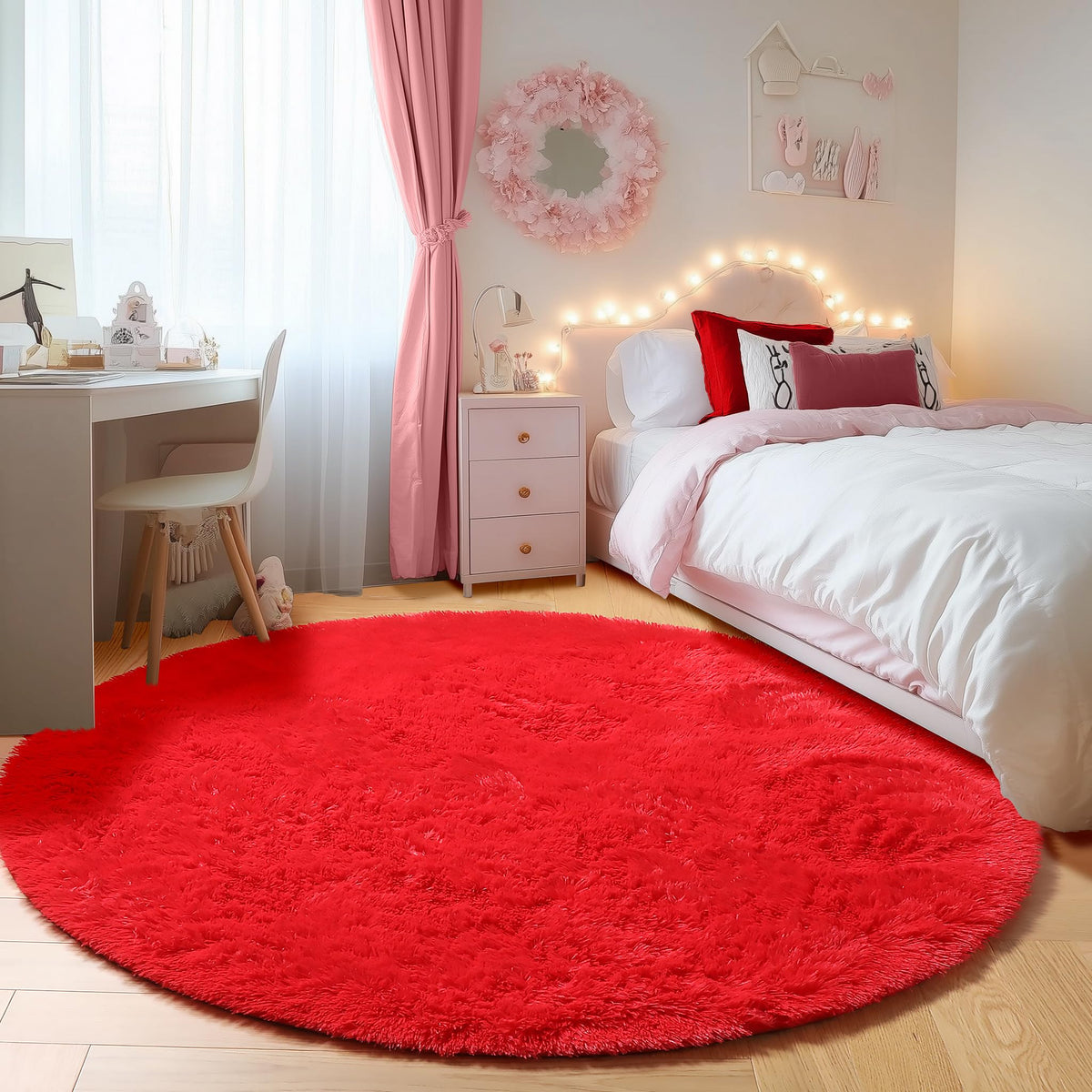 White Runner Rugs for Bedroom Living Room, Fluffy 2x6 Bedside Soft Area Rug