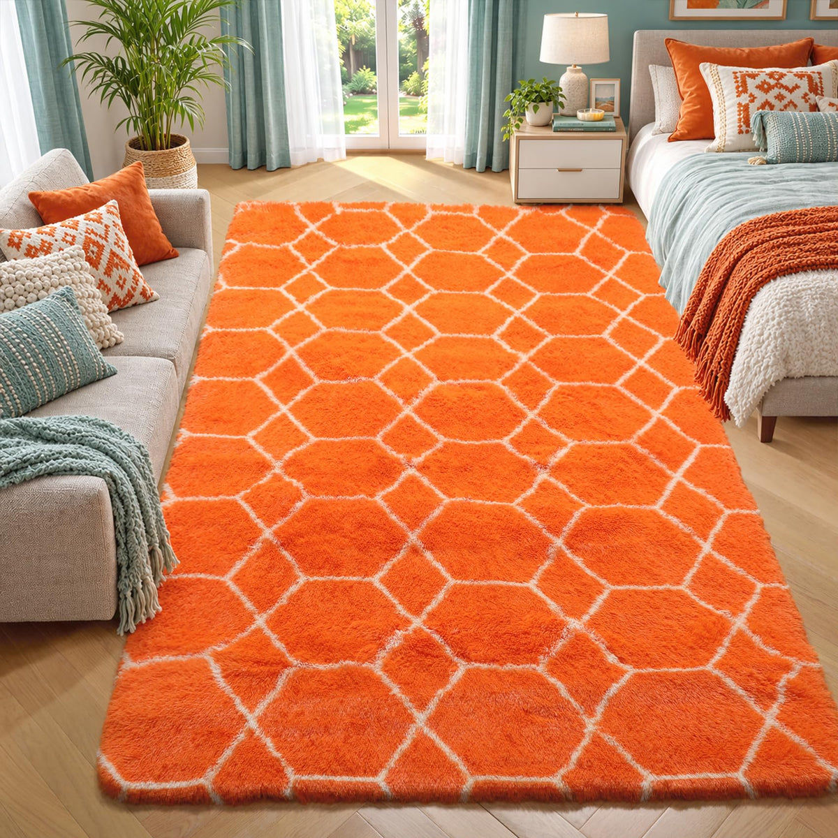 White Runner Rugs for Bedroom Living Room, Fluffy 2x6 Bedside Soft Area Rug