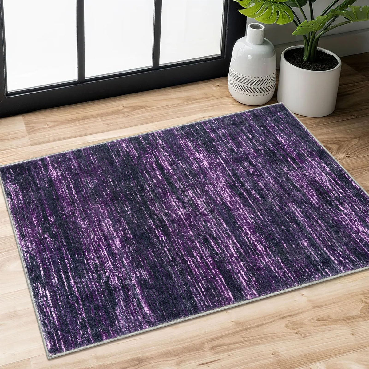 SIILOOM 3x5 Washable Area Rug Non Slip Door Mat Indoor for Entryway Bedside