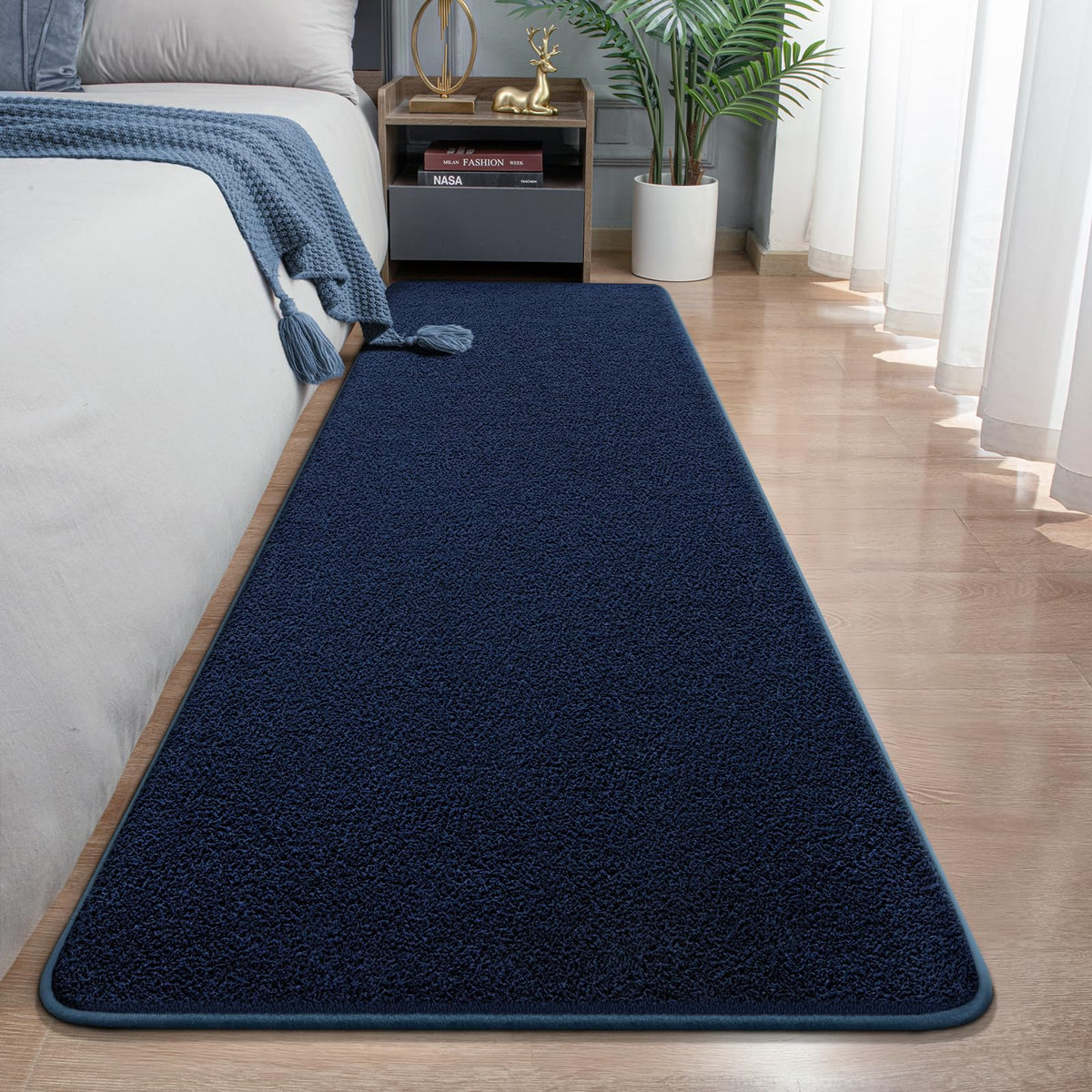 Modern Hallway Runner Rug, 2x6 Black Washable Non Slip Runner Rug