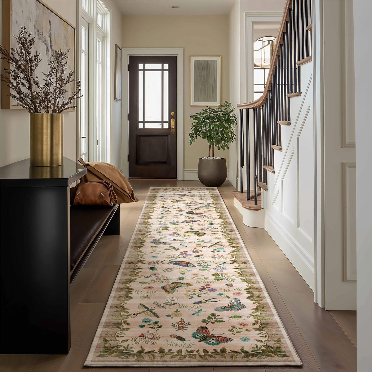 Machine Washable Small Rugs for Entryway: Door Mat Indoor Entrance 2x3 Throw Rug Non-Slip Low Pile Soft Kitchen Rugs for Front Door Indoor Entrance Entry Bedside Kids Room