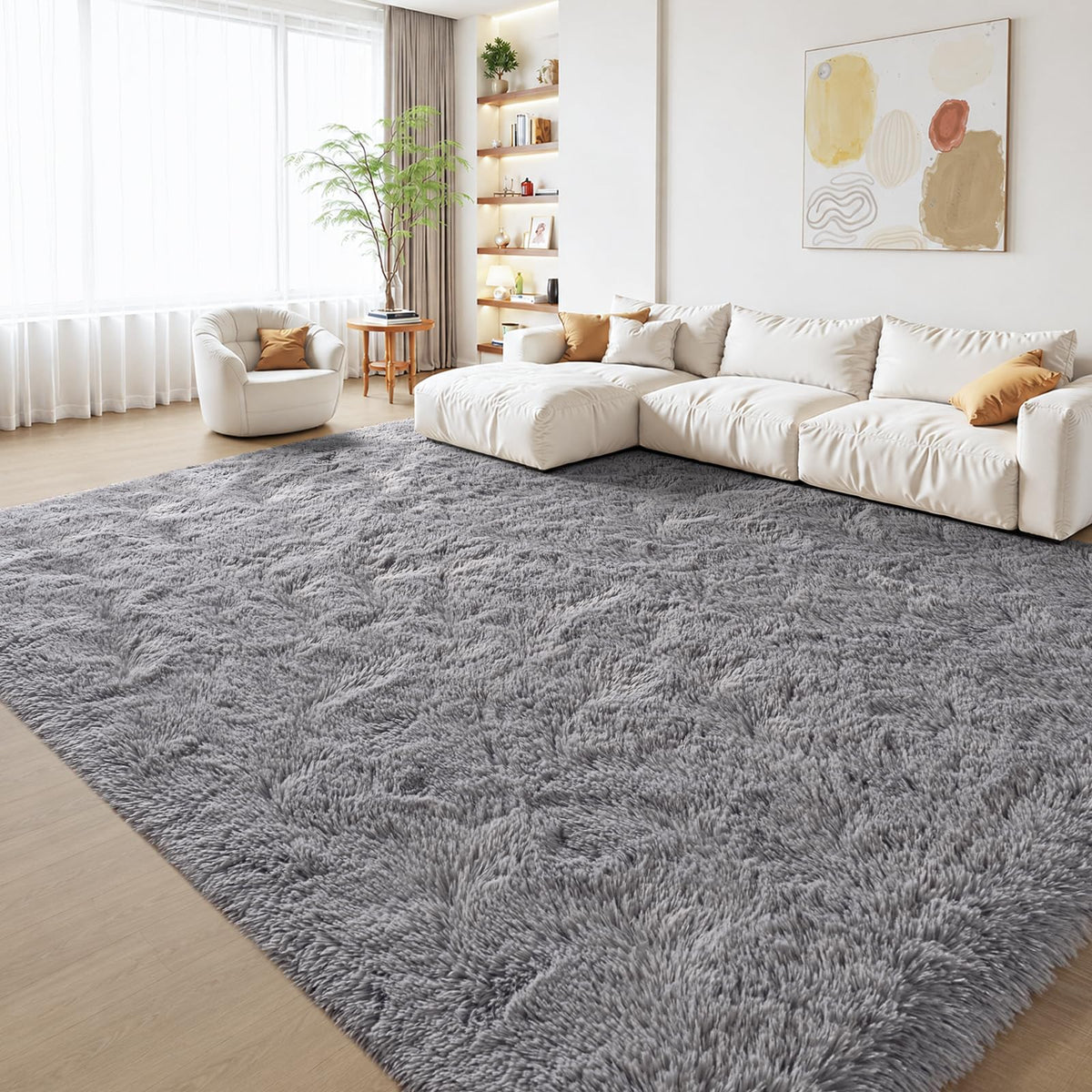 Zentavio 2x6 Runner Rugs for Hallway Shag Soft Bedroom Bedside Rugs Non Slip Fluffy Carpet for Kids Girls Boys Home Decor Aesthetic Dorm Nursery Tie-Dyed Black Grey