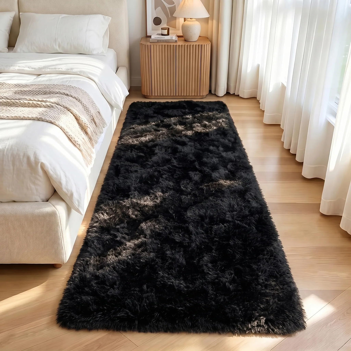 LOCHAS 2x3 Area Rugs Fluffy Living Room Carpets for Kids Bedroom, Brown