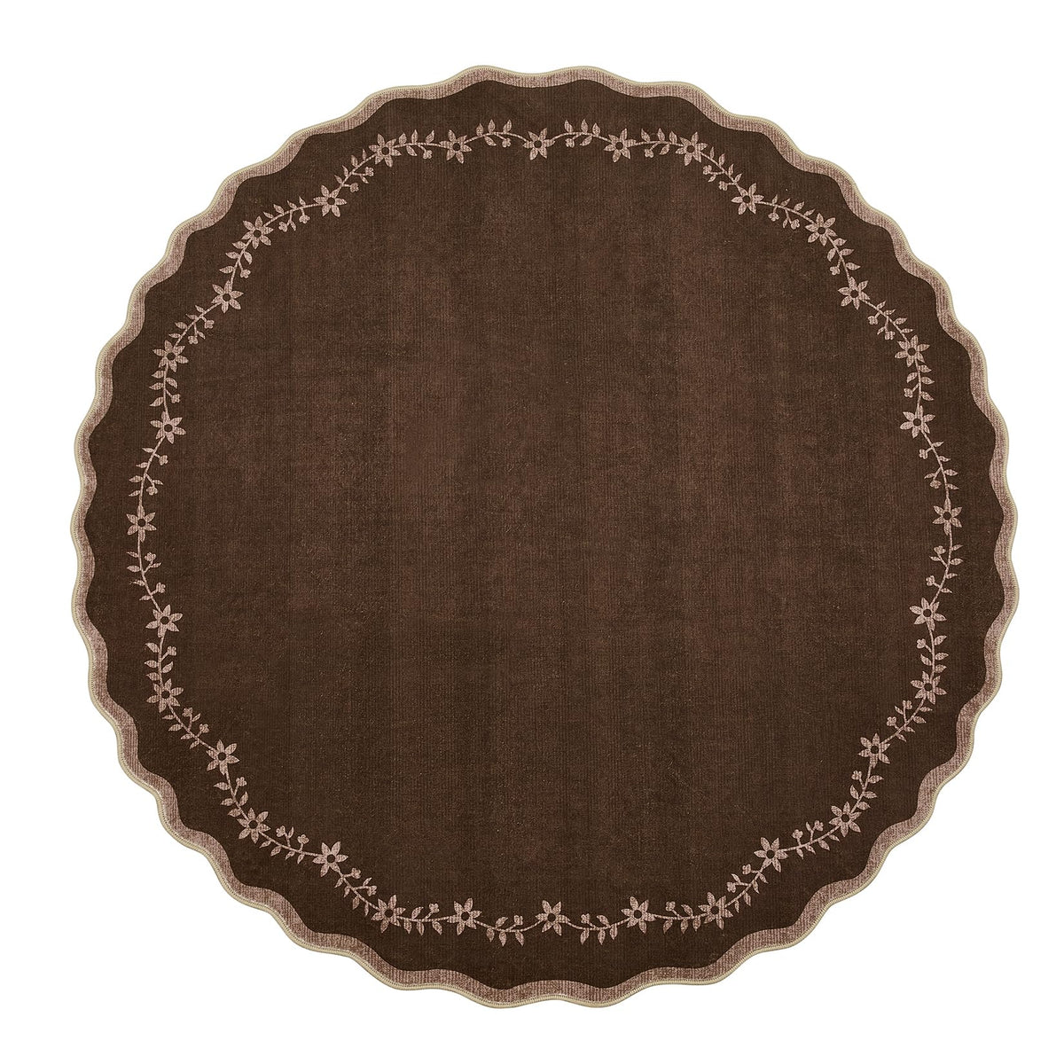 GarveeHome 3x5 Scalloped Washable Area Rug Non Slip Bedroom Entryway Rug