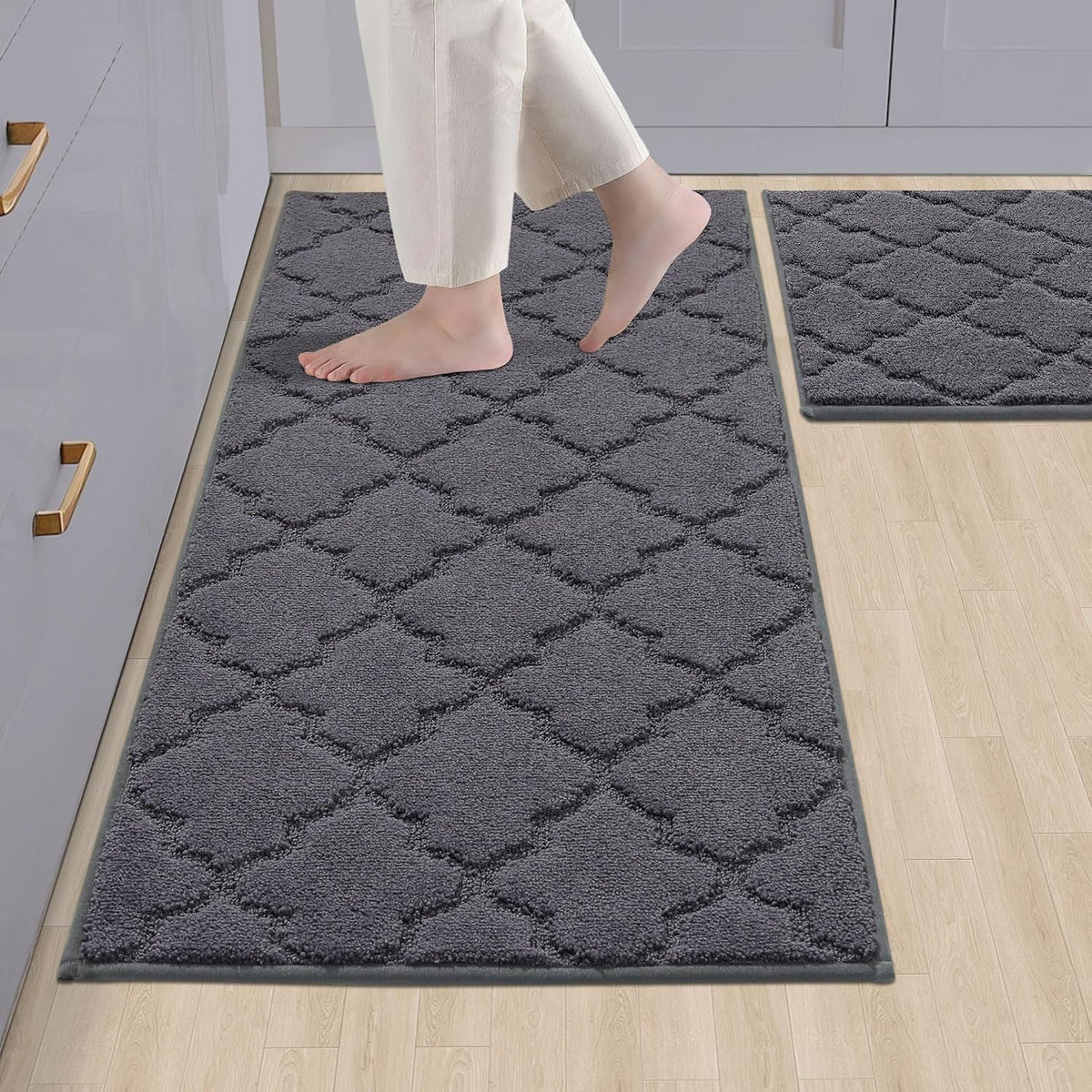 COSY HOMEER Soft Kitchen Floor Mats and Rugs Non Slip 20"x59",Dark Grey