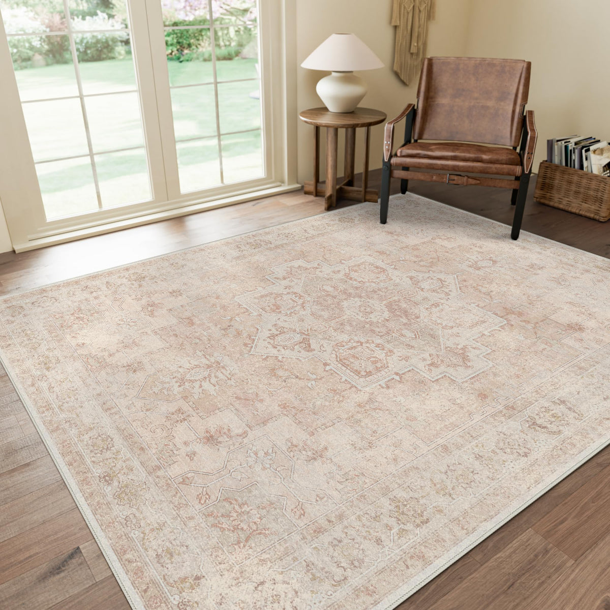 GENIMO 2x5 Washable Runner Rug Non Slip for Hallway, Light Taupe Brown