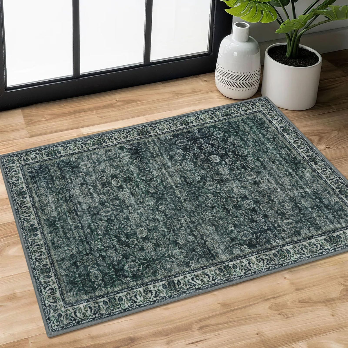 SIILOOM 2x3 Small Washable Area Rug Entryway Door Mat Indoor Kitchen Runner