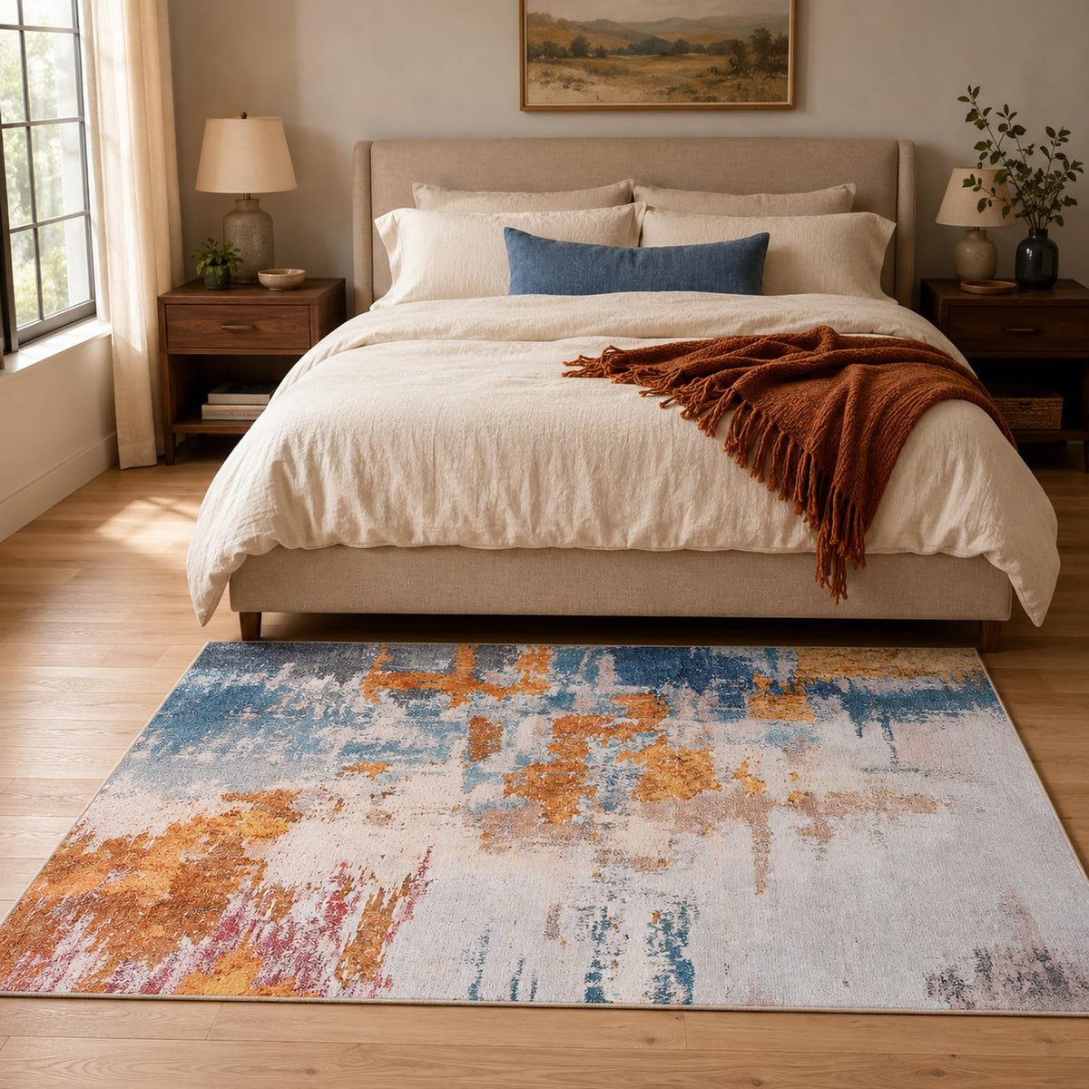 Ompaa 2x6 Rug Runners for Hallways Kitchen Runner Rug Non Slip Washable Grey Long Runner Rugs with Rubber Backing Soft Abstract Carpet Runner for Hallways, Kitchen, Bedroom, Bathroom, Entryway