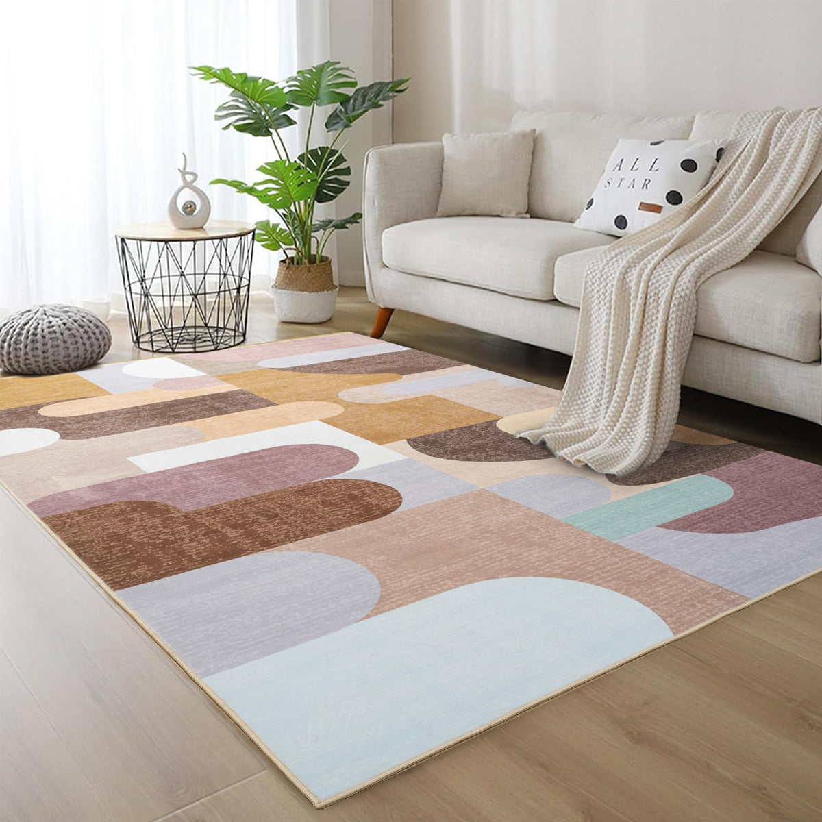 Ompaa 2x6 Rug Runners for Hallways Kitchen Runner Rug Non Slip Washable Grey Long Runner Rugs with Rubber Backing Soft Abstract Carpet Runner for Hallways, Kitchen, Bedroom, Bathroom, Entryway