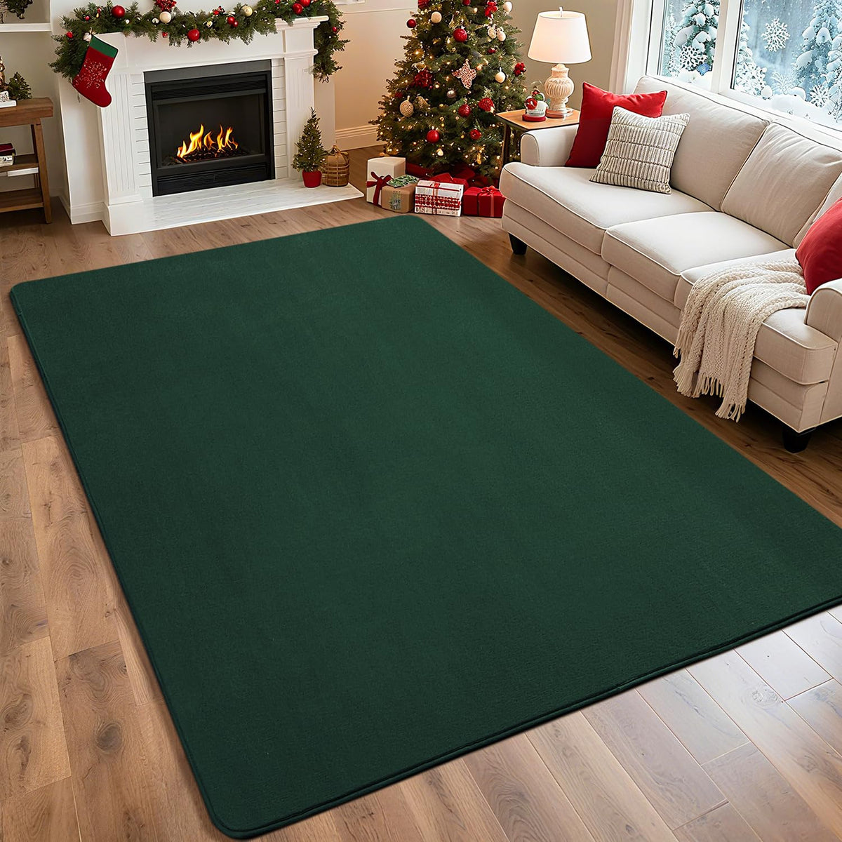 Przemy 2x6 Soft Runner Rug for Bedroom Living Room, Dark Purple Washable