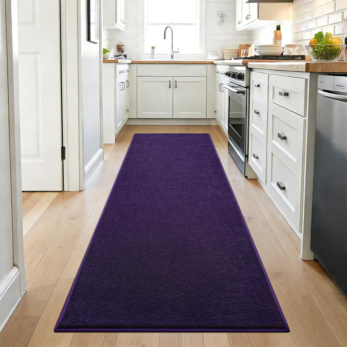 ISEAU 2x6 Soft Runner Rug for Hallway, Washable and Non-Slip, Black