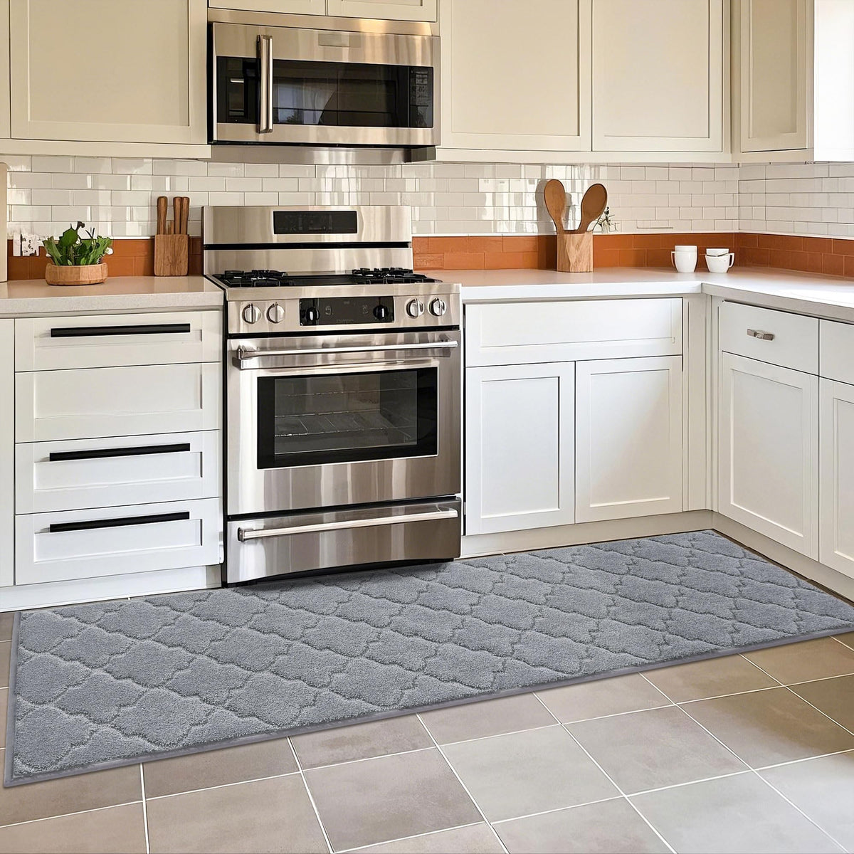 COSY HOMEER Soft Kitchen Floor Mats and Rugs Non Slip 20"x59",Dark Grey