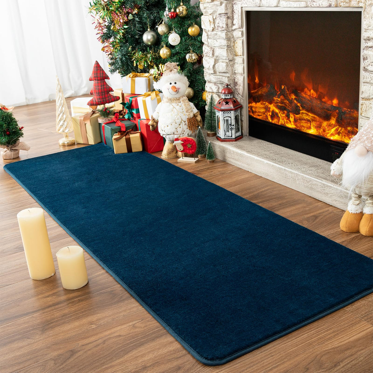 Przemy 2x6 Soft Runner Rug for Bedroom Living Room, Dark Purple Washable
