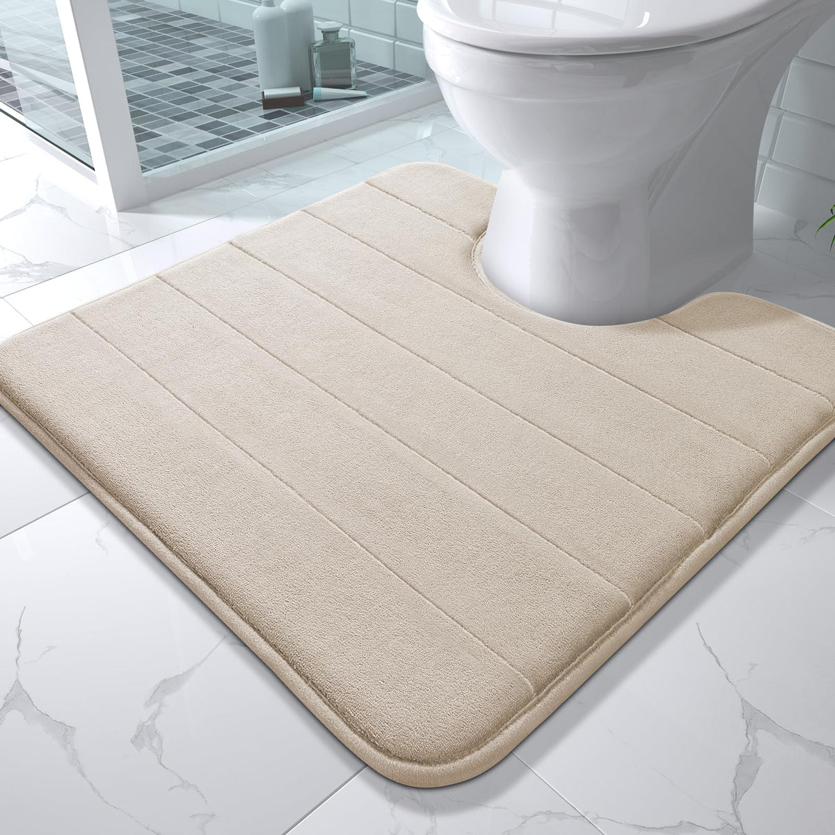 Yimobra Memory Foam Bath Mat, Super Soft & Absorbent Bathroom Rug, Grey