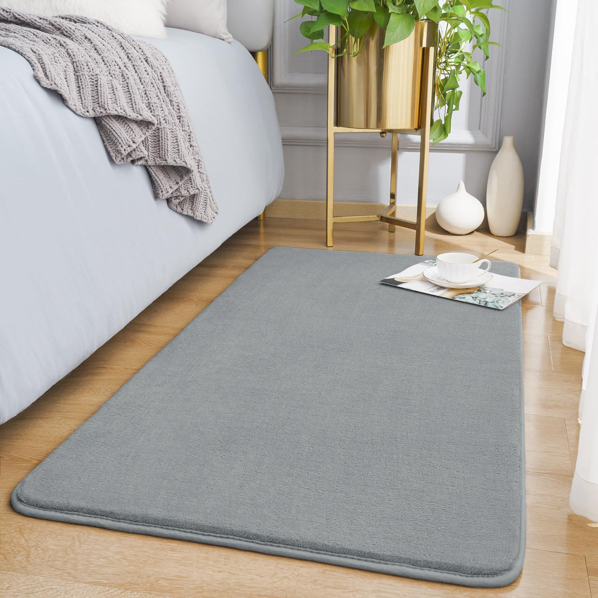 Amearea Modern Soft Hallway Runner Rug, 2x6 Feet Black Washable Runner Rugs