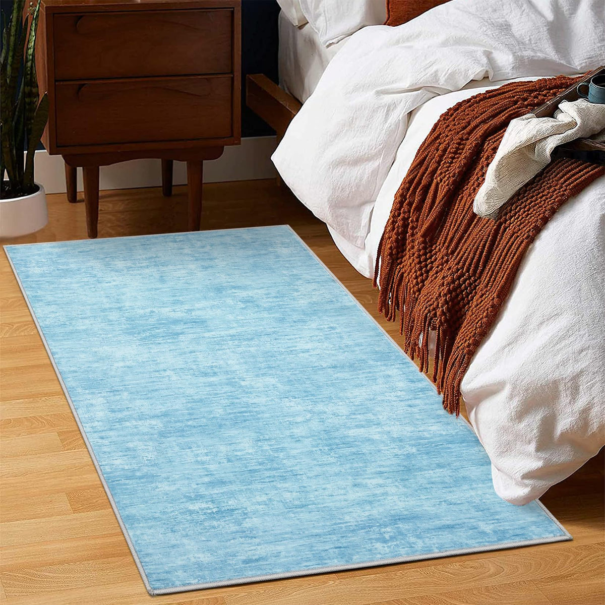 RUGSREAL Small Area Rug 2x3 Entryway Mat with Rubber Backing Stain Resistant Throw Carpet Modern Solid Color Bath Mat Contempowary Washable Rug for Living Room Bedroom Dining Room Kitchen, Beige 2x3