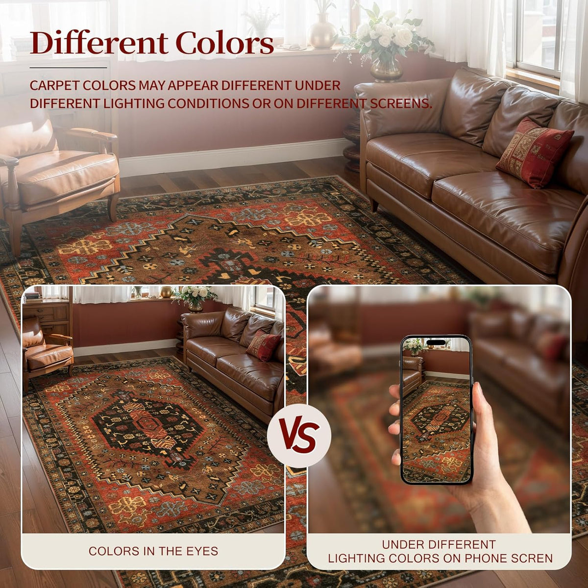 Ciicool Washable 3x5 Area Rug,Boho Non-Slip Indoor Mat for Entryway Kitchen