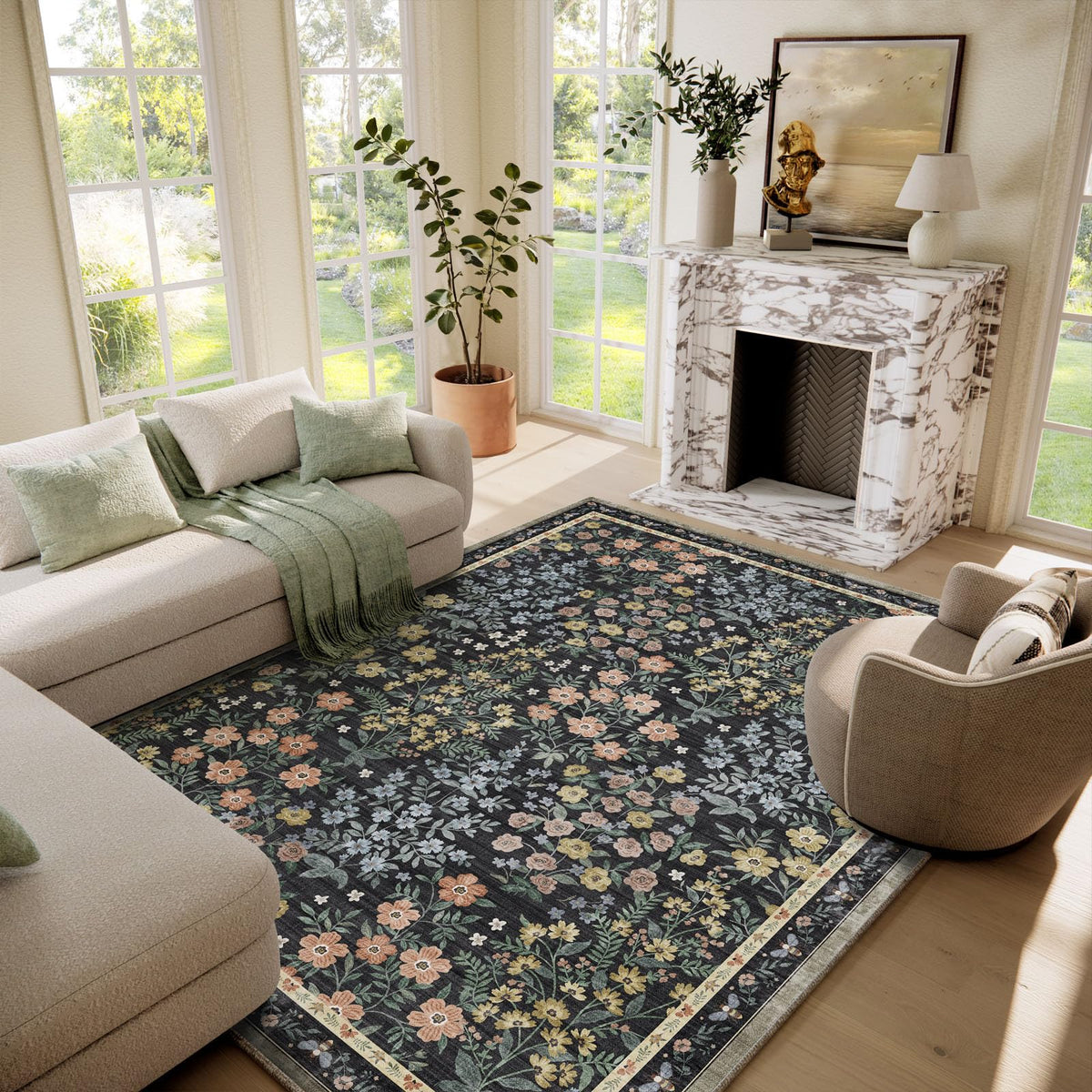 Machine Washable Small Rugs for Entryway: Door Mat Indoor Entrance 2x3 Throw Rug Non-Slip Low Pile Soft Kitchen Rugs for Front Door Indoor Entrance Entry Bedside Kids Room