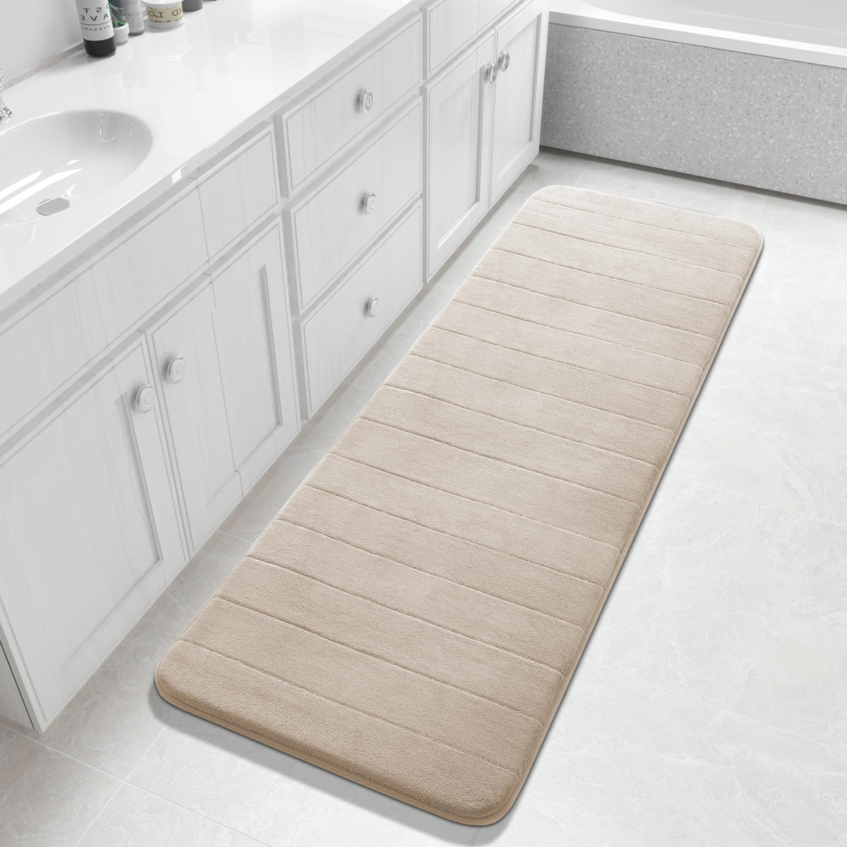 Yimobra Memory Foam Bath Mat, Super Soft & Absorbent Bathroom Rug, Grey