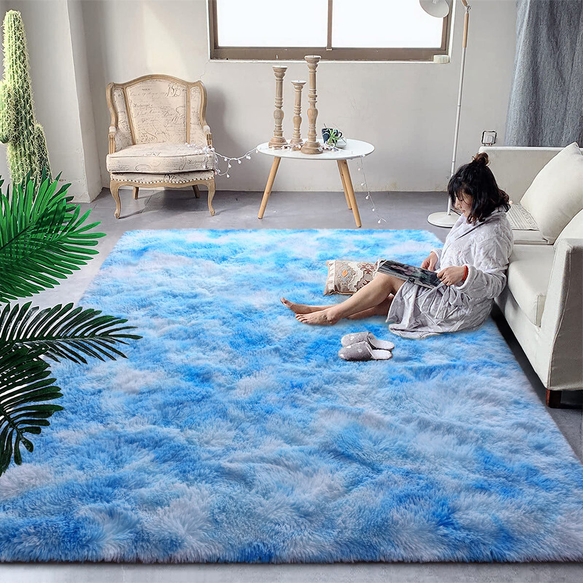 DweIke Fluffy Sage Green Runner Rugs for Bedroom, 2x6 Feet Soft Plush Long Runners for Girls Boys Kids, Non-Slip and Machine Washable Bedside Rug, Small Throw Carpet for Hallway Rooms Decor