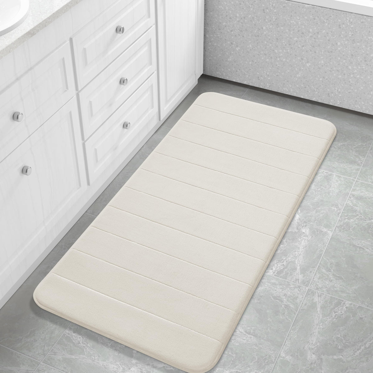 Yimobra Memory Foam Bath Mat, Super Soft & Absorbent Bathroom Rug, Grey
