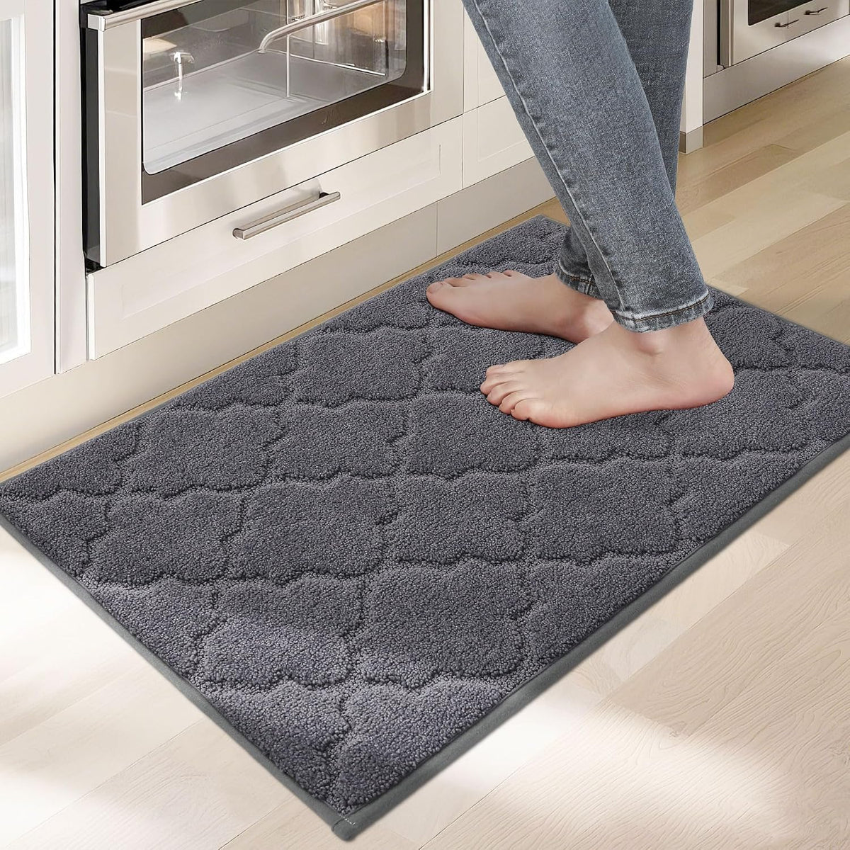 COSY HOMEER Soft Kitchen Floor Mats and Rugs Non Slip 20"x59",Dark Grey