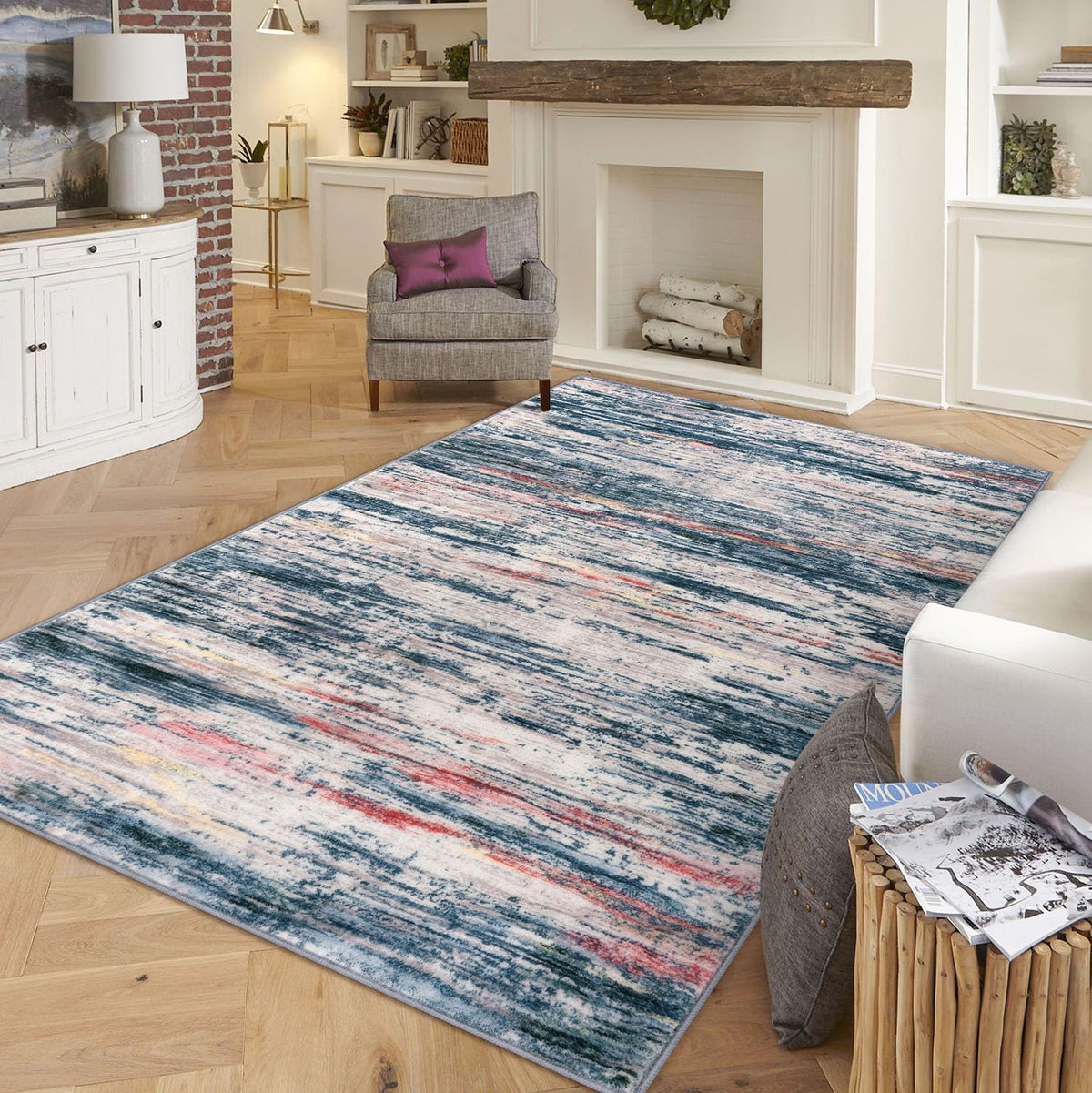 SIILOOM 3x5 Washable Area Rug Non Slip Door Mat Indoor for Entryway Bedside
