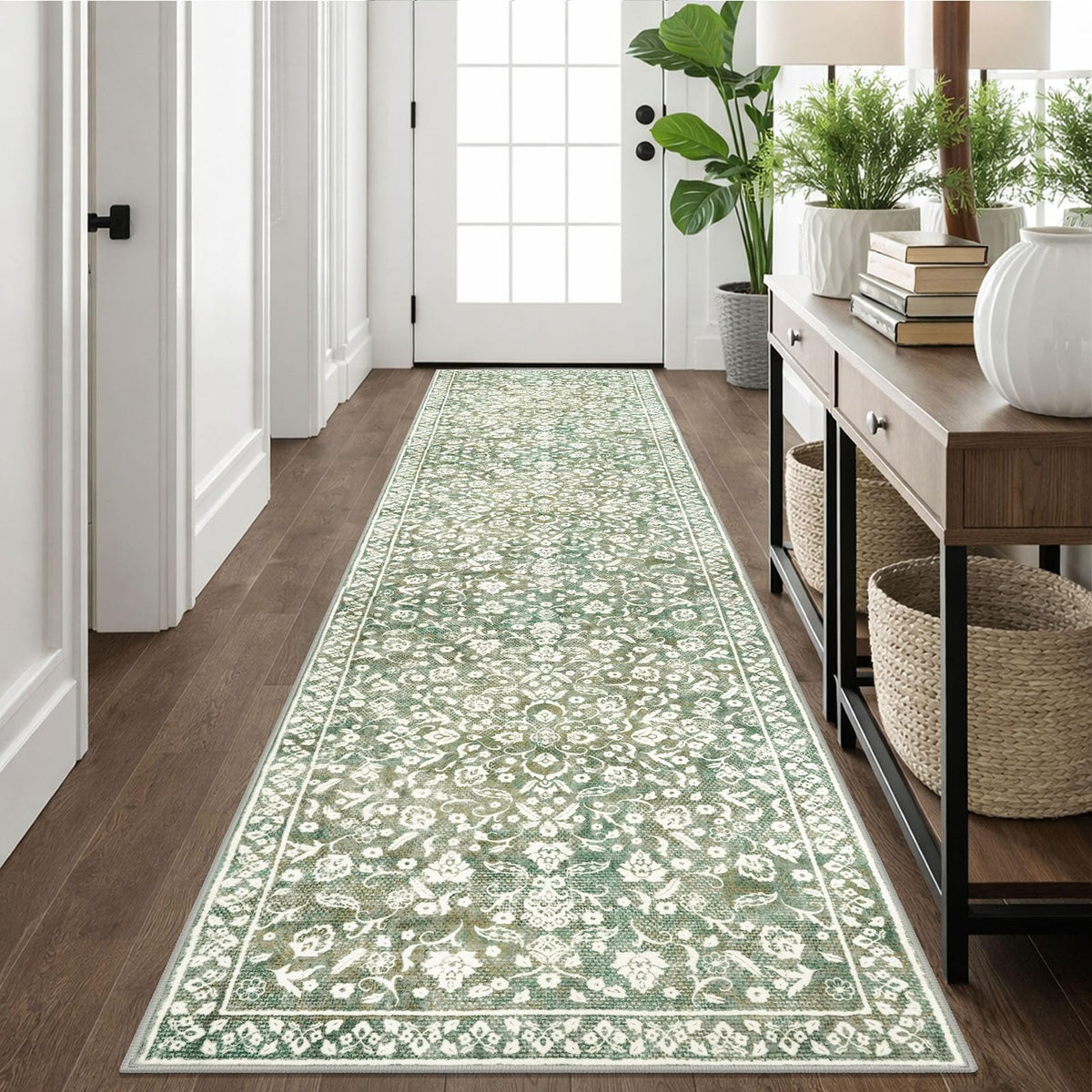 Vintage Washable Entryway Rug 2x3 Small Area Rug Non Slip Door Mat