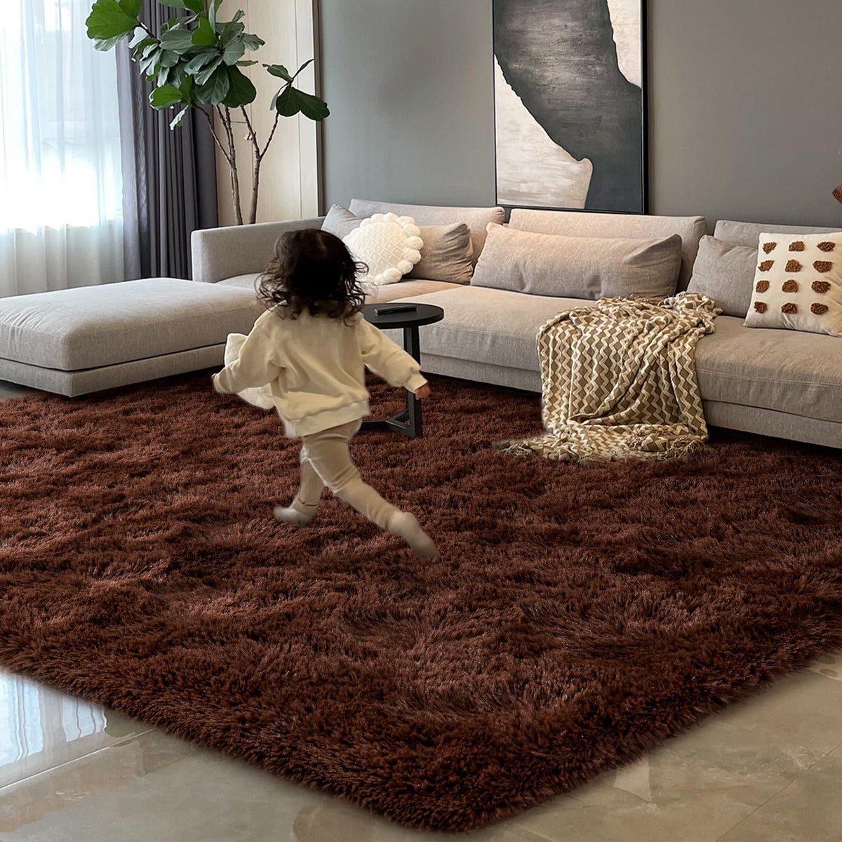 HOMORE Small Rugs for Bedroom 2x3 Feet Beige Rug for Bedside Living Room