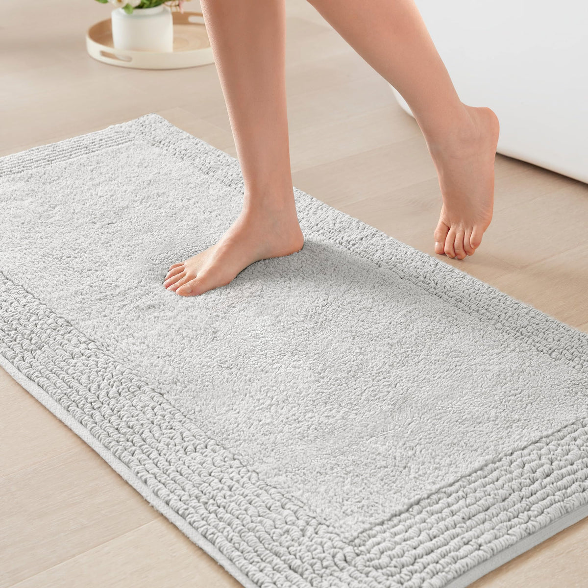 Madison Park Splendor Reversible 100% Cotton Bath Rug, 21 x 34, White