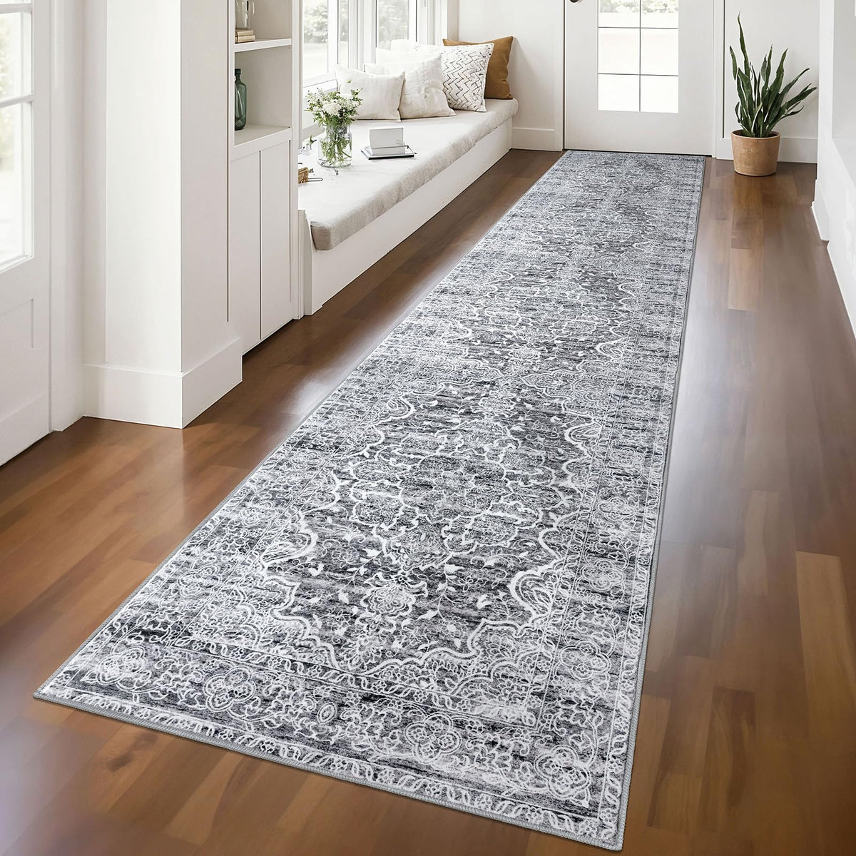 KUTA Entryway Rugs Indoor Washable Small Area Rug 2x3 Blue Entrance Carpet