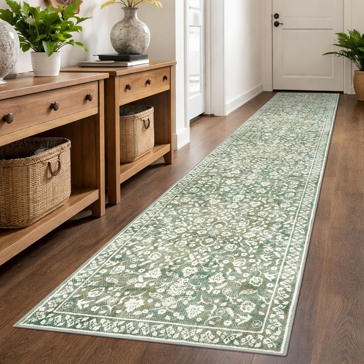Vintage Washable Entryway Rug 2x3 Small Area Rug Non Slip Door Mat