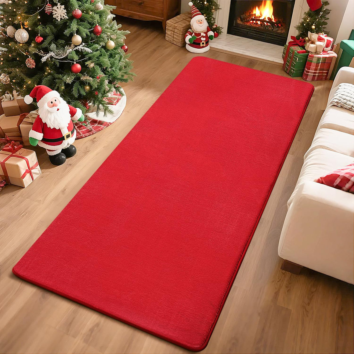 Przemy 2x6 Soft Runner Rug for Bedroom Living Room, Dark Purple Washable