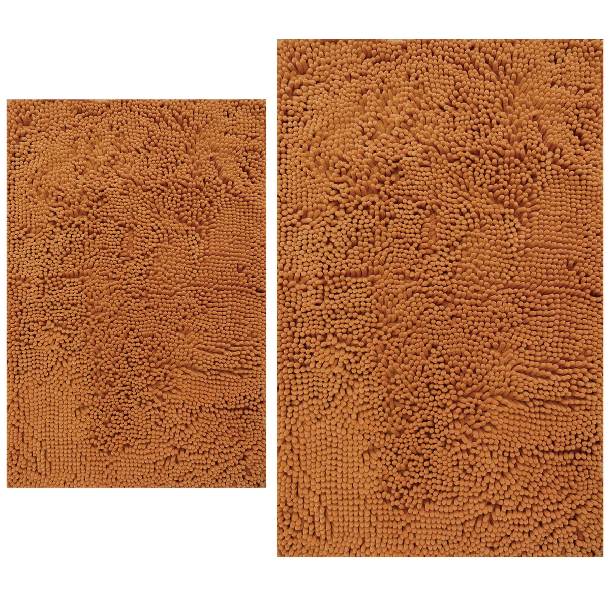 BOANKODU Bathroom Rugs Sets 2 Piece, Extra Soft Chenille Bath Mat Absorbent Bathroom Rug, Bathroom Mat with PVC Non-Slip Bottom, Machine Washable Bath Rugs (32x20 Inch + 24x16 Inch, Light Grey)