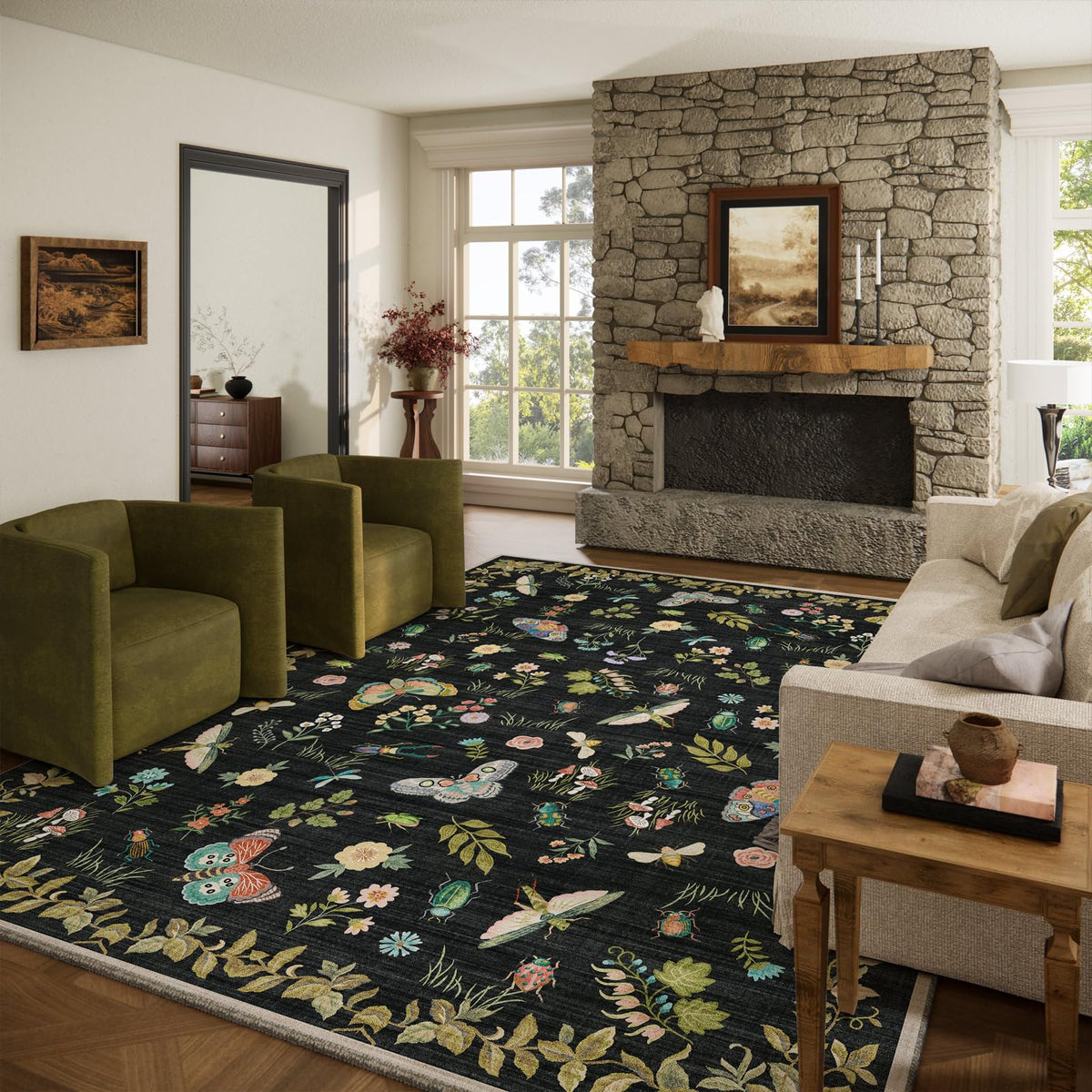 Machine Washable Small Rugs for Entryway: Door Mat Indoor Entrance 2x3 Throw Rug Non-Slip Low Pile Soft Kitchen Rugs for Front Door Indoor Entrance Entry Bedside Kids Room