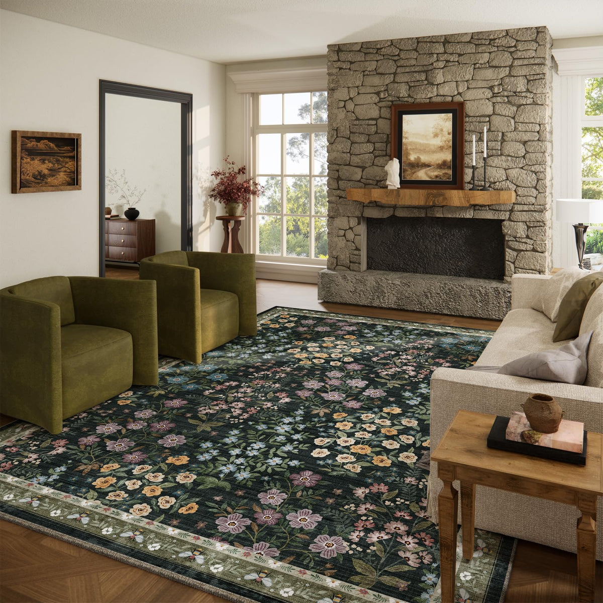 Machine Washable Small Rugs for Entryway: Door Mat Indoor Entrance 2x3 Throw Rug Non-Slip Low Pile Soft Kitchen Rugs for Front Door Indoor Entrance Entry Bedside Kids Room