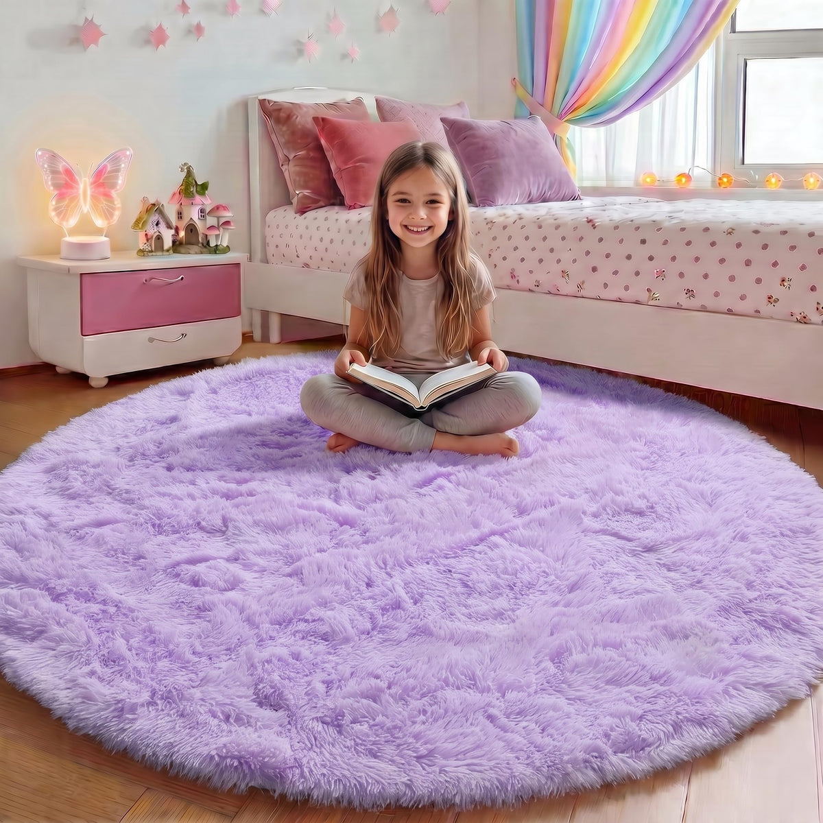 White Runner Rugs for Bedroom Living Room, Fluffy 2x6 Bedside Soft Area Rug