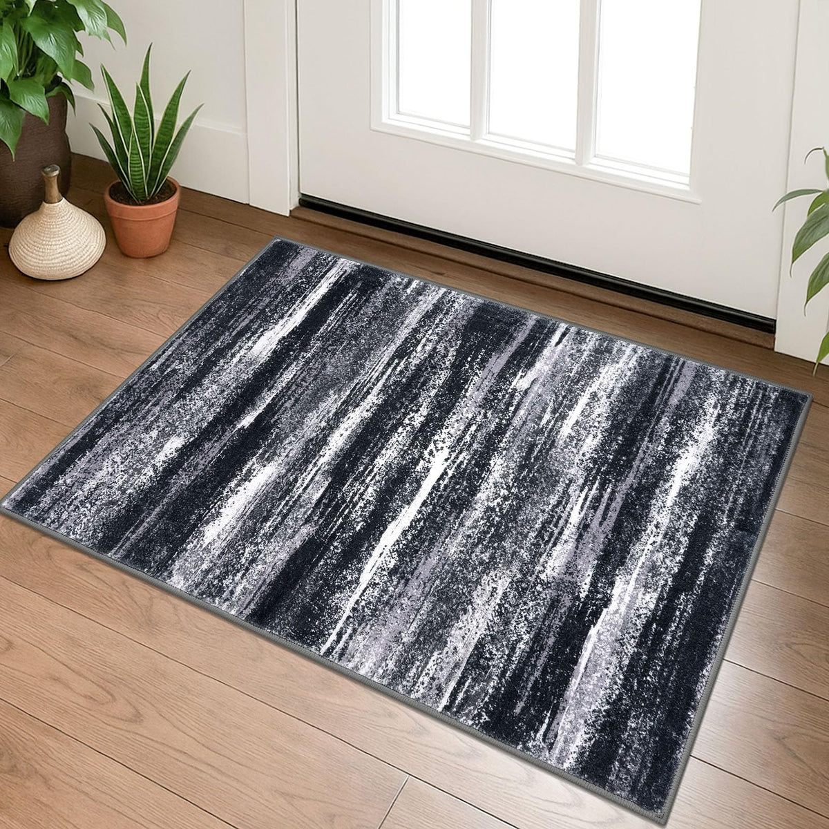 Lansny Abstract 2x3 Area Rug Small Washable Entryway Rug Non Slip Door Mat