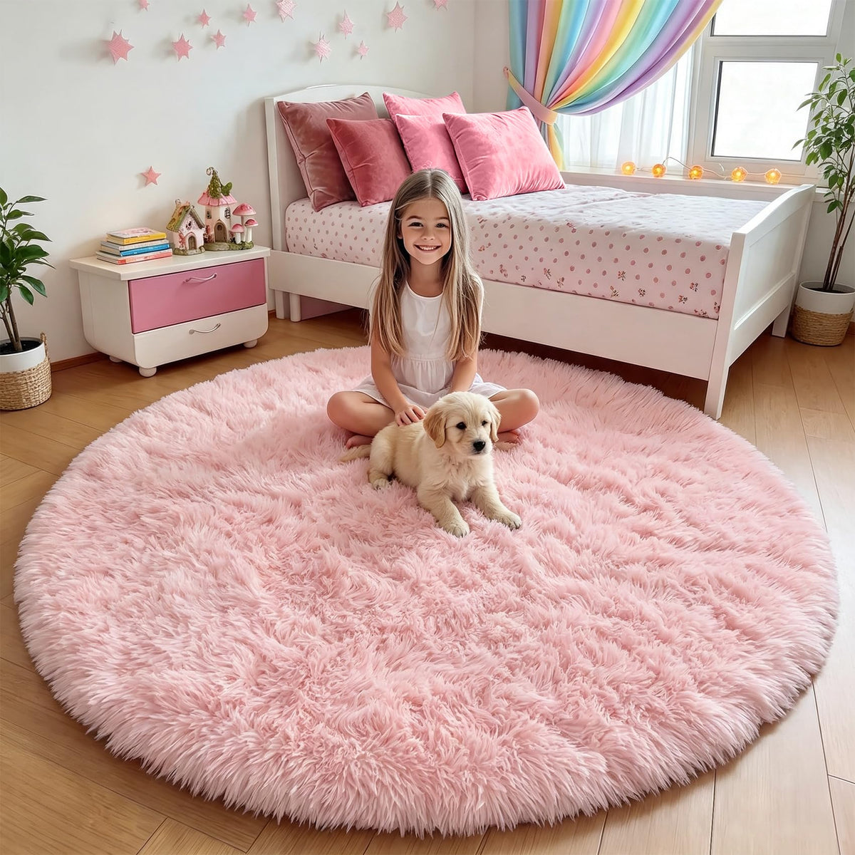 White Runner Rugs for Bedroom Living Room, Fluffy 2x6 Bedside Soft Area Rug