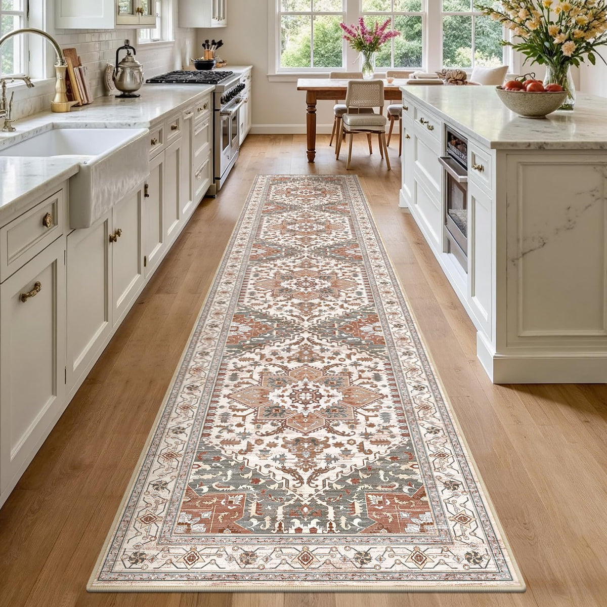 Yamaziot Washable Runner Rug, 2x8 Non-Slip Boho Vintage Hallway Kitchen Rug