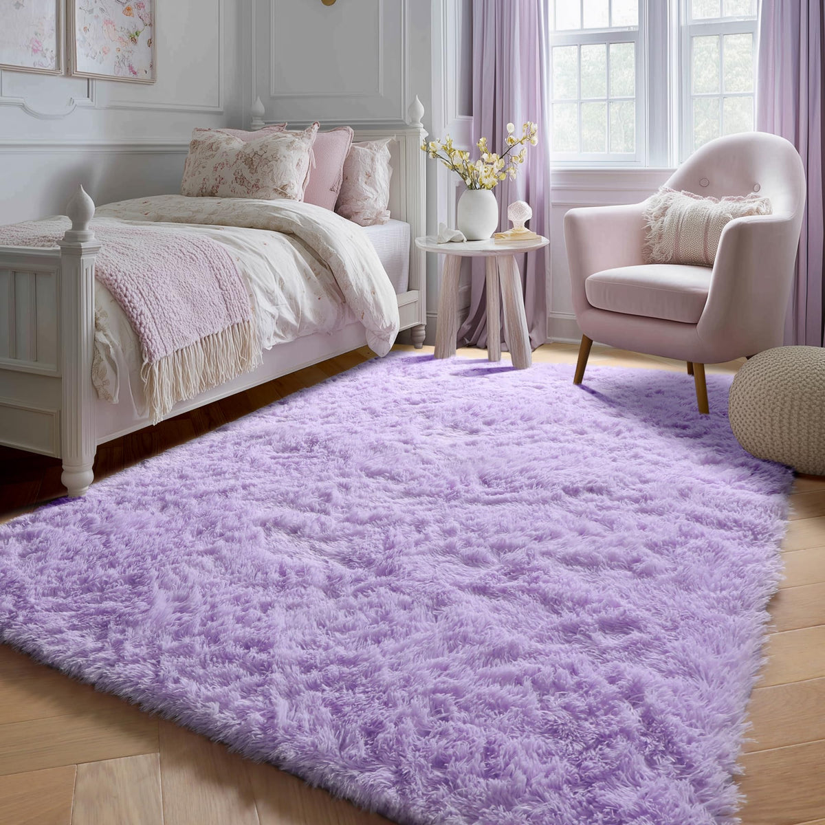 White Runner Rugs for Bedroom Living Room, Fluffy 2x6 Bedside Soft Area Rug