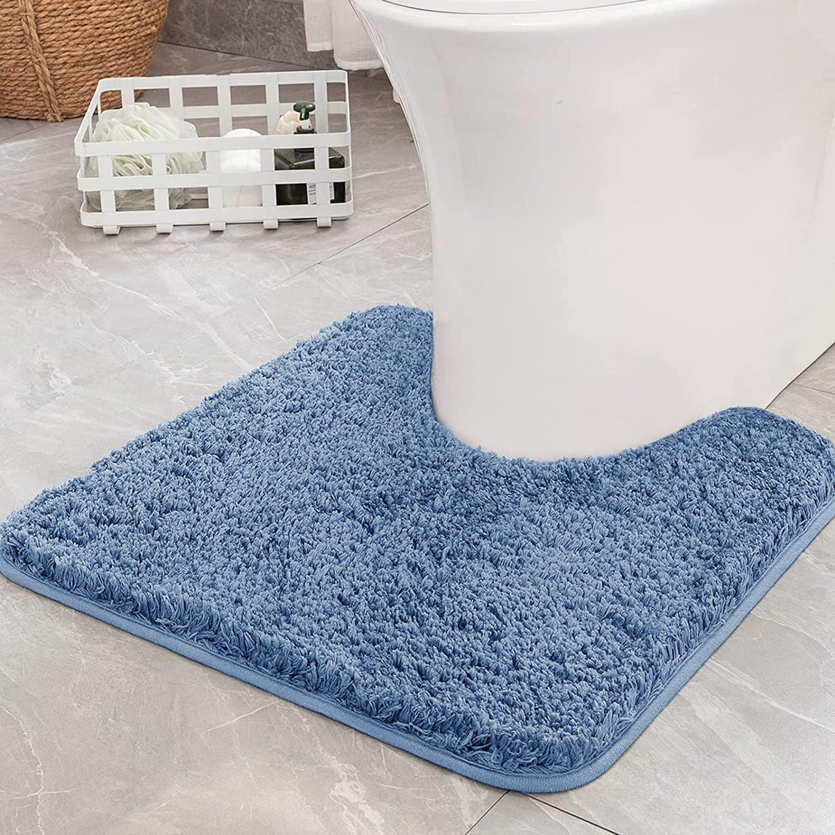 MIULEE Dark Purple Bathroom Rugs Soft Small Microfiber Bath Mat 16x24 Inch